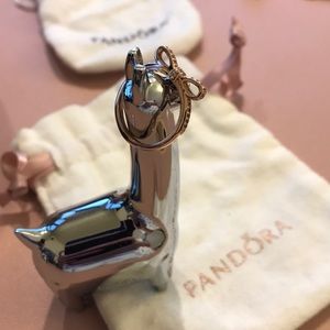 Pandora rose gold ribbon CZ ring size 5 (50)